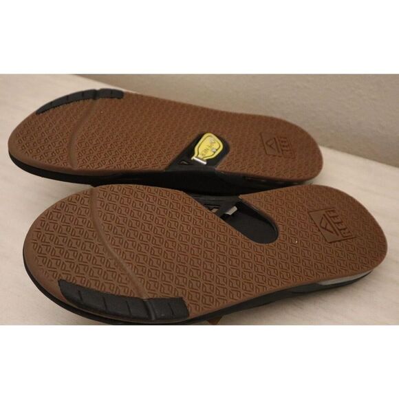 Reef Unisex Men's Sz 7 Women's Sz 8.5 Black Fanning Low Back Slip On Sandals - Picture 2 of 8